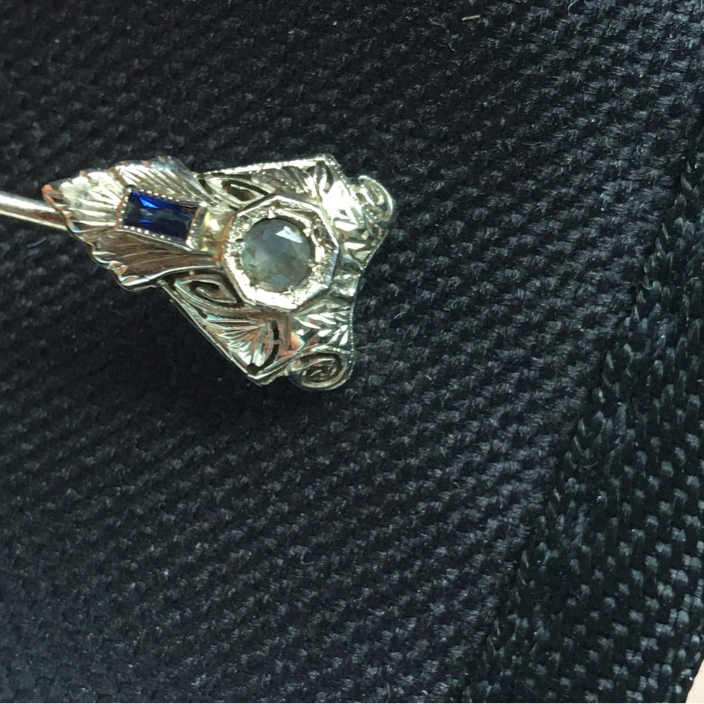 20k alexandrite Art Deco stick pin - Picture 10 of 11